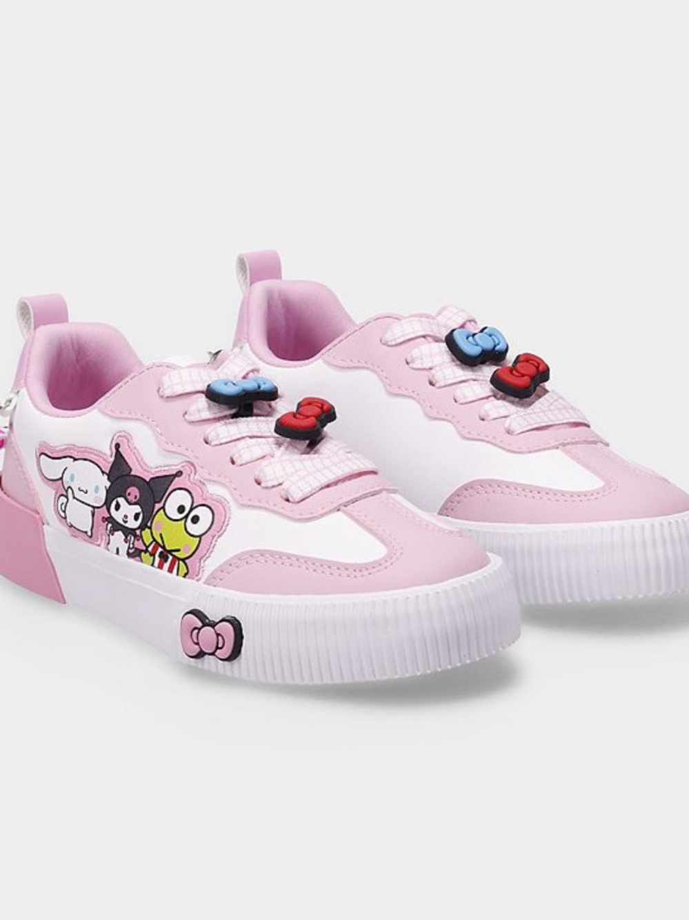 Hello Kitty Pink and White Kids Sneakers with Character Charms - Picture 2 of 4